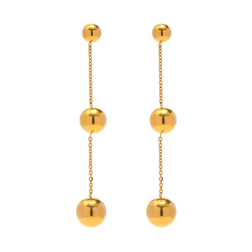 18K Gold Plated Irregular Beads Dangle Earrings | JDE132