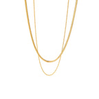 18K Gold Plated Double Strand Snake Chain Necklace