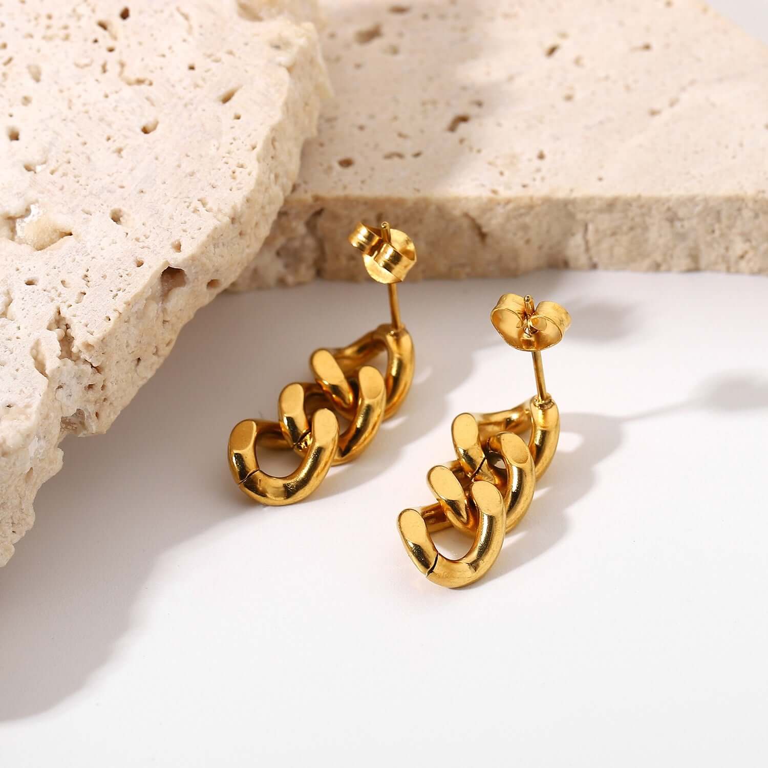 18K Gold Plated Minimal Chain Drop Earrings