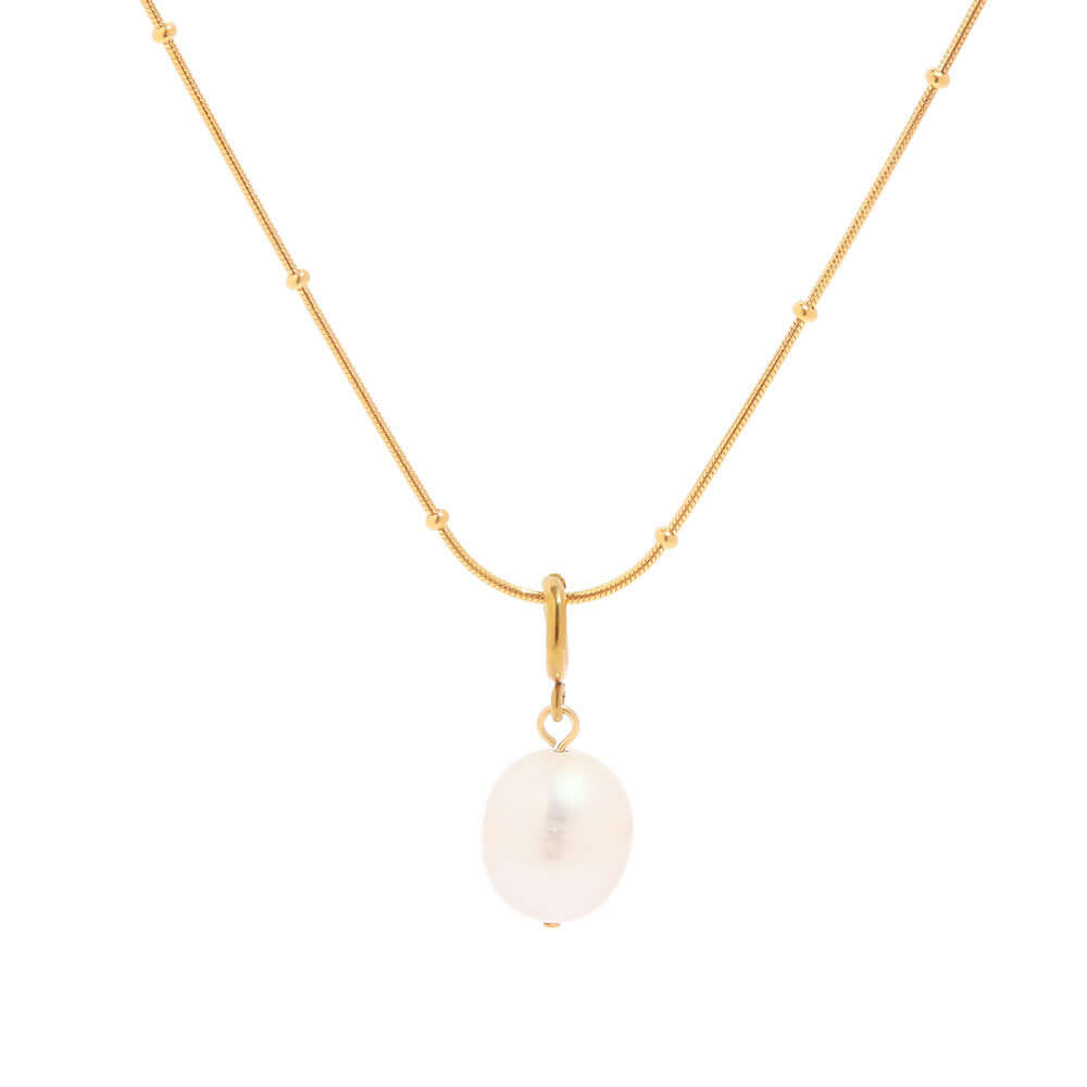 18K Gold Plated Satellite Pearl Pendant Necklace