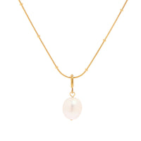 18K Gold Plated Satellite Pearl Pendant Necklace