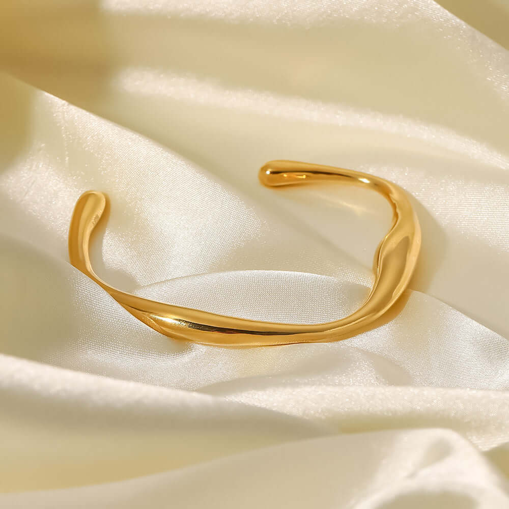 18K Gold Plated Titanium Bangle Bracelet | JDB289