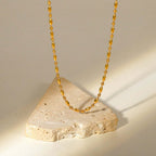 18K Gold Plated Minimal Rice Beads Chain Necklace