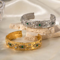 18K Gold Evil Eye Bangle Bracelet Evil Eye Jewelry