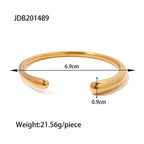 18K Gold Plated Stainless Steel Cuff Bangle | JDB489