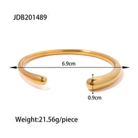18K Gold Plated Stainless Steel Cuff Bangle | JDB489