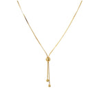 18K Gold Lariat Slider Chain Necklace 