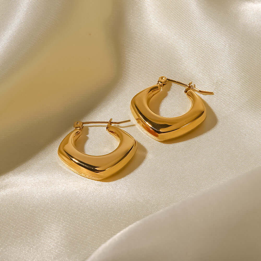 18K Gold Plated Geometric Hoop Earrings