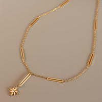 18K Gold Star Pendant Half Chain Necklace