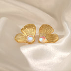 18K Gold Plated Chunky Butterfly Stud Earrings