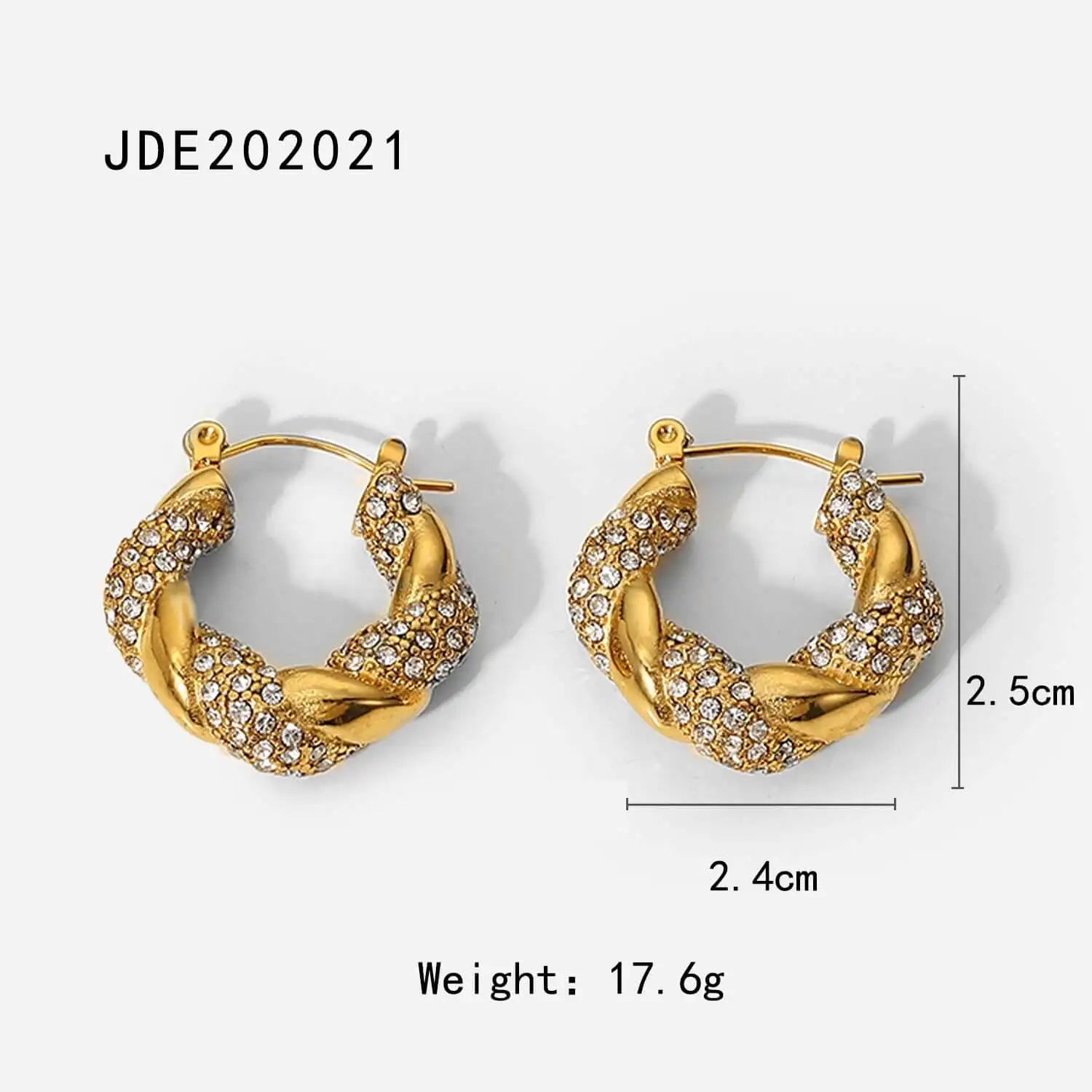 18K Gold Plated Irregular Blaid Hoop Earrings