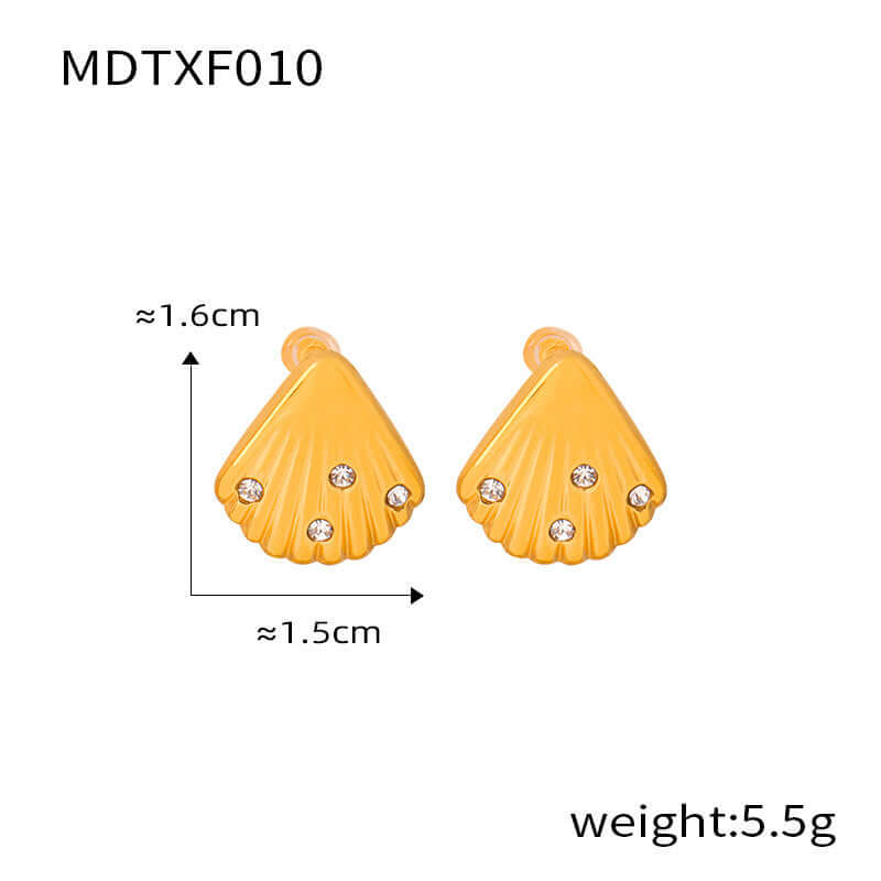 18K Freshwater Pearl Seashell Pendant Earrings Set