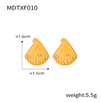 18K Freshwater Pearl Seashell Pendant Earrings Set