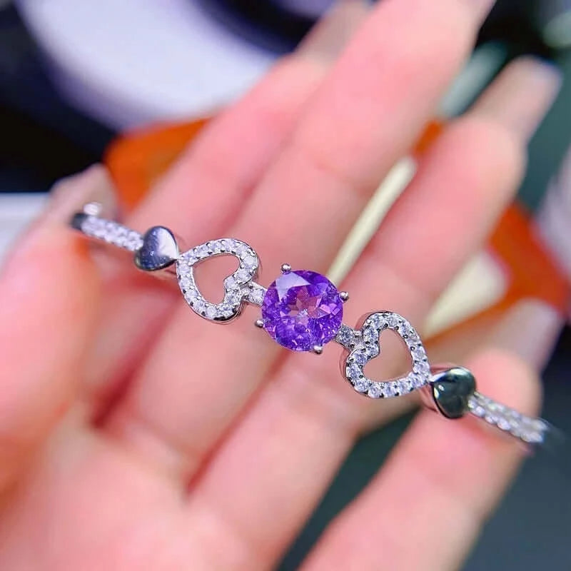 18K Platinum Amethyst Bracelet