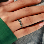 Leaf Vine Moss Agate Index Ring | RG321