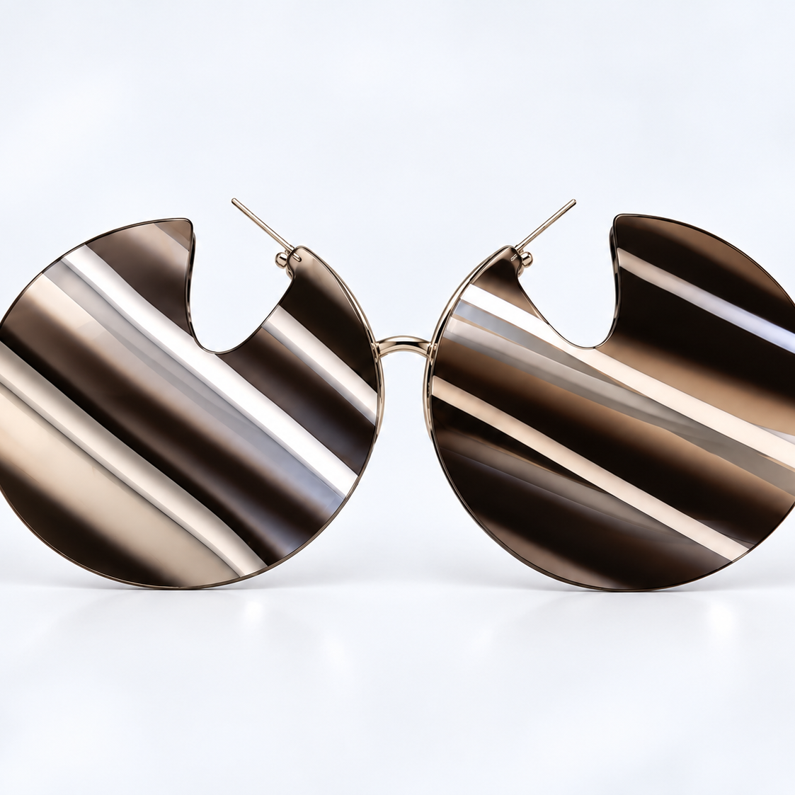 Large Checker Stripe Statement Drop Earrings