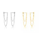 Silver Gold Lip Chain Layered Dangle Drop Earrings