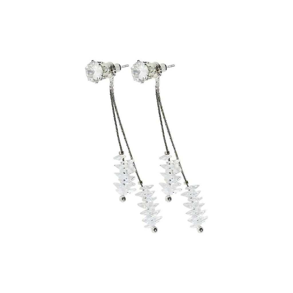 Feminine Clear Quartz Dangle Chandelier Earrings