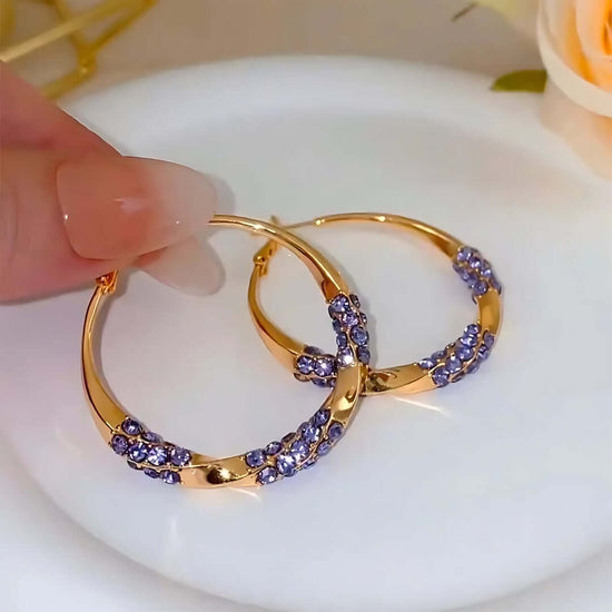 Sparkle Diamond Large Hoop Earrings