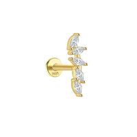 16G Evil Eye Hamsha Flat Back Tragus Daith Earrings