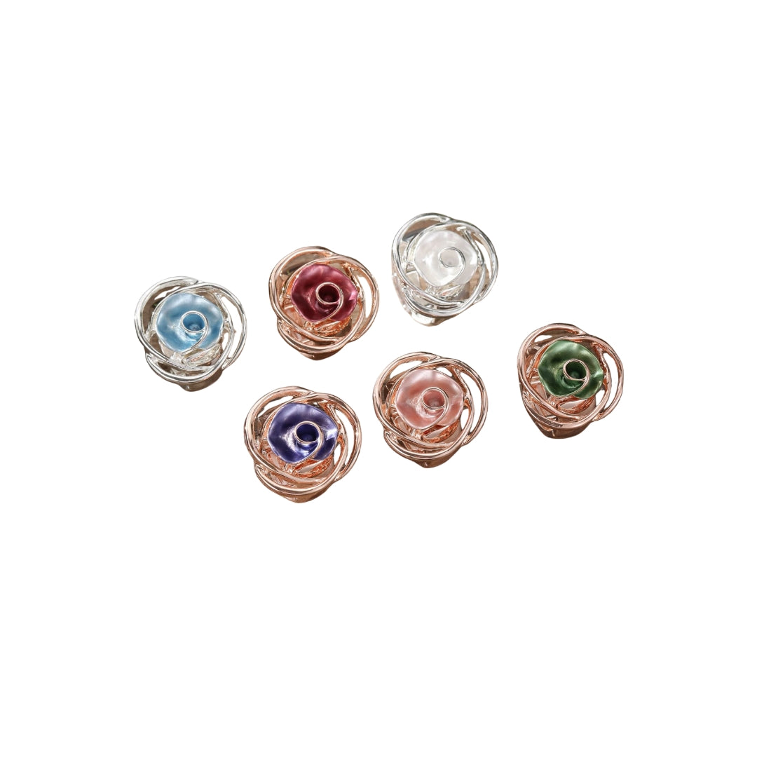 Hand-Painted Chunky Rose Ring