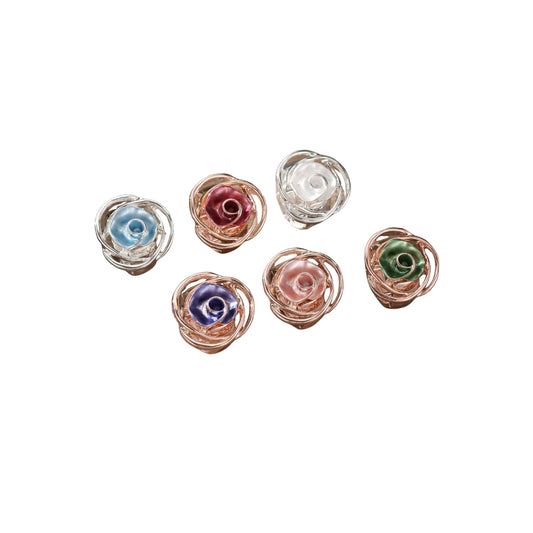 Hand-Painted Chunky Rose Ring