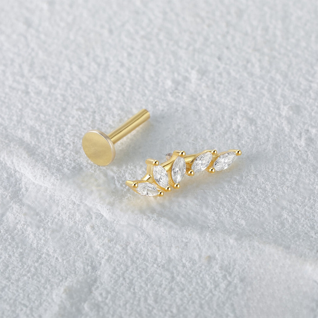 16G Evil Eye Hamsha Flat Back Tragus Daith Earrings | HC021