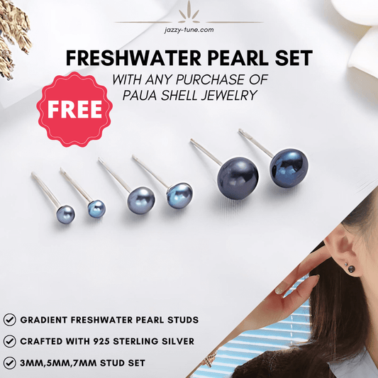 FREE GIFT 3mm 5mm 7mm Freshwater Pearl Stud Sets