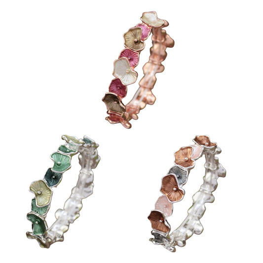 Hand Painted Lotus Elastic Bracelet