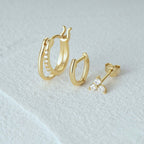 Sterling Silver Clicker Sleeper Earrings Set