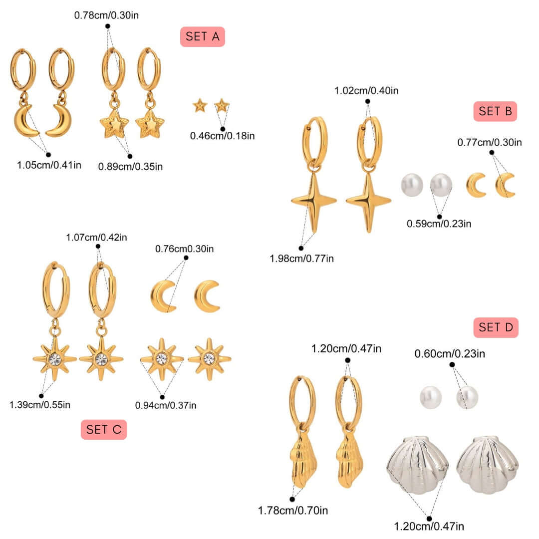 Vacation Conch Shell Mini Crab Studs