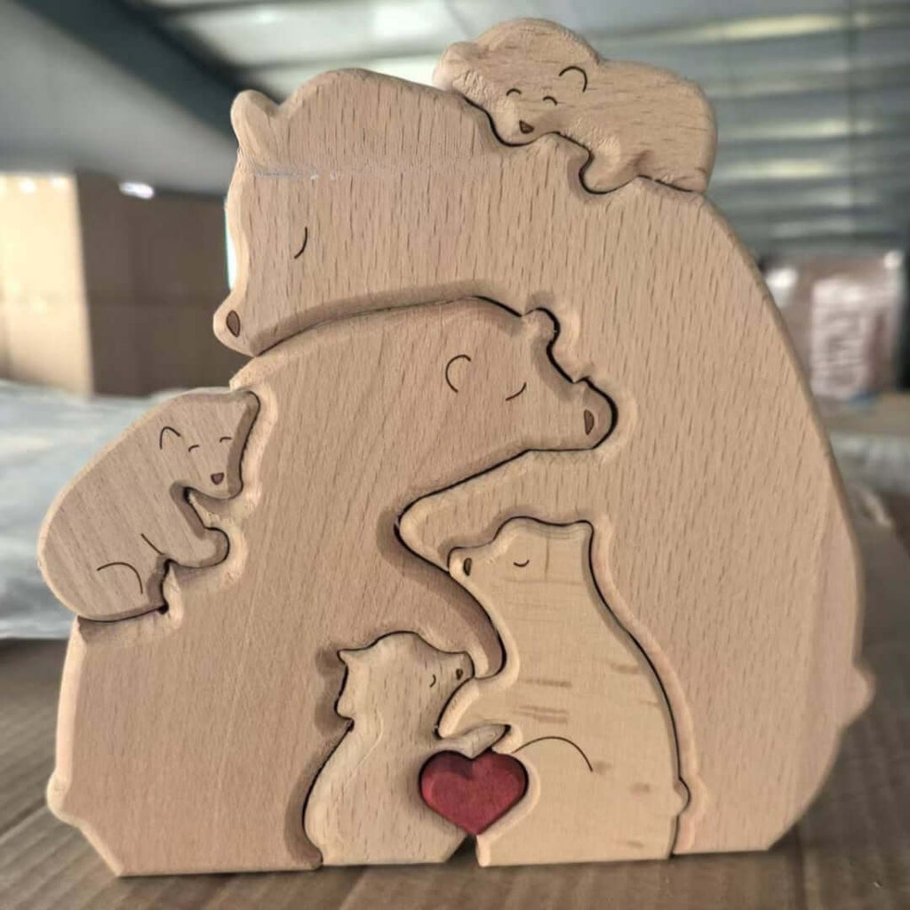 Wooden Bear Family Custom Name Puzzle Gift