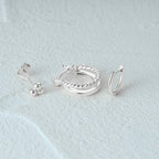 Sterling Silver Clicker Sleeper Earrings Set
