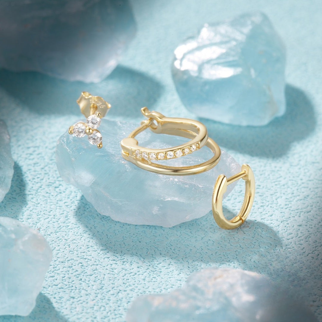 Sterling Silver Clicker Sleeper Earrings Set