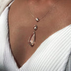 simple teardrop clear necklace 