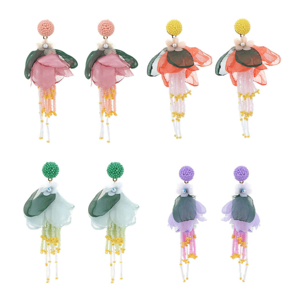 Bohemian Glass Bead Chandelier Earring