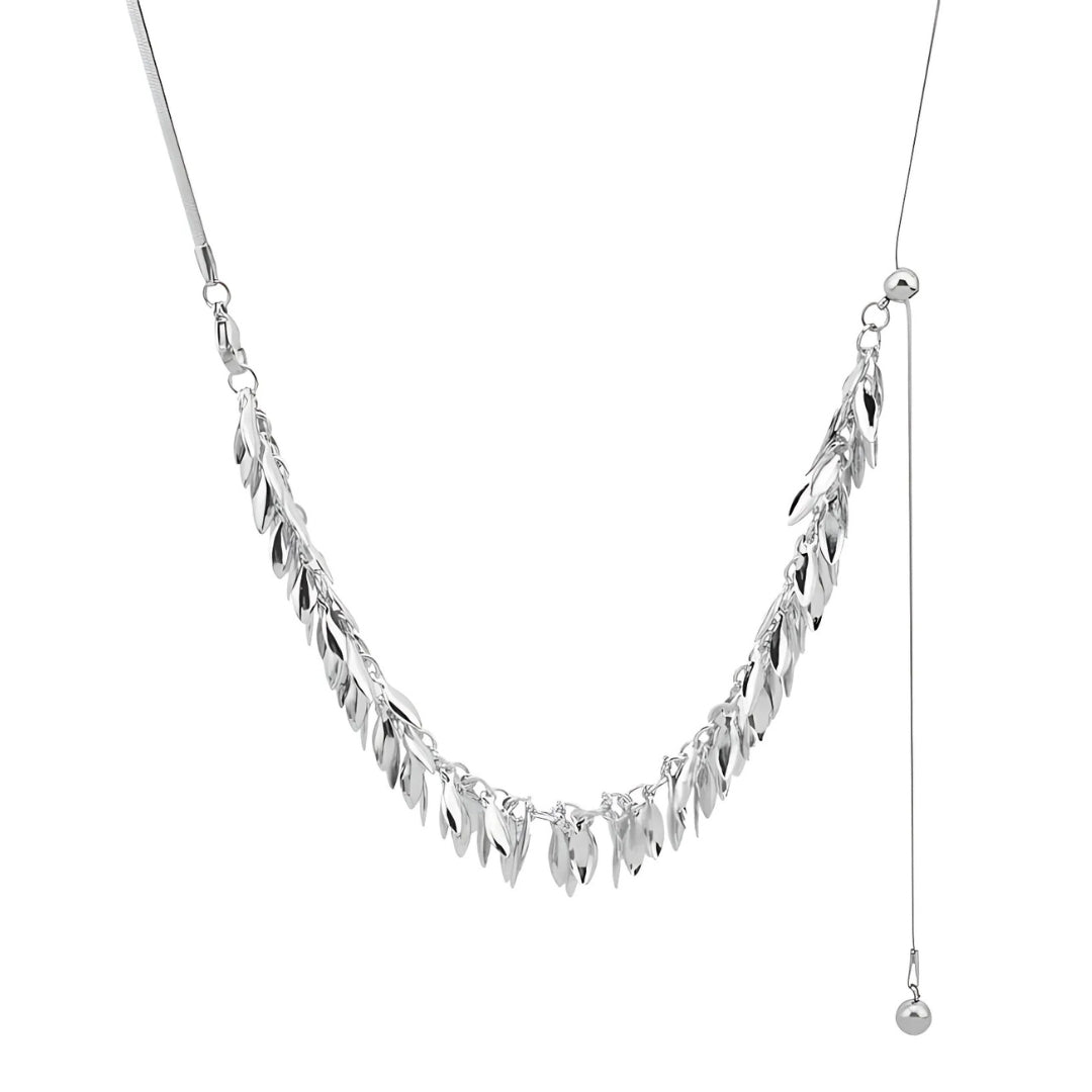 Sequin Leaf Multi Way Y Chain Tassel Necklace