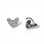Silver Gold Bezel Heart No Pierced Ear Cuff