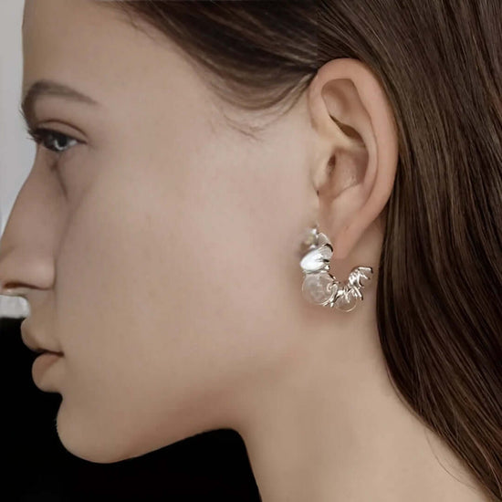 Ice Dew C Hoop Transparent Earrings