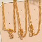 Custom Love Knot Alphabet Cuban Chain Necklace