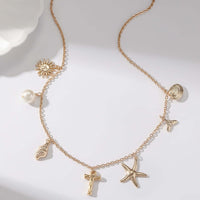 Summer Alphabet Starfish Charm Necklace