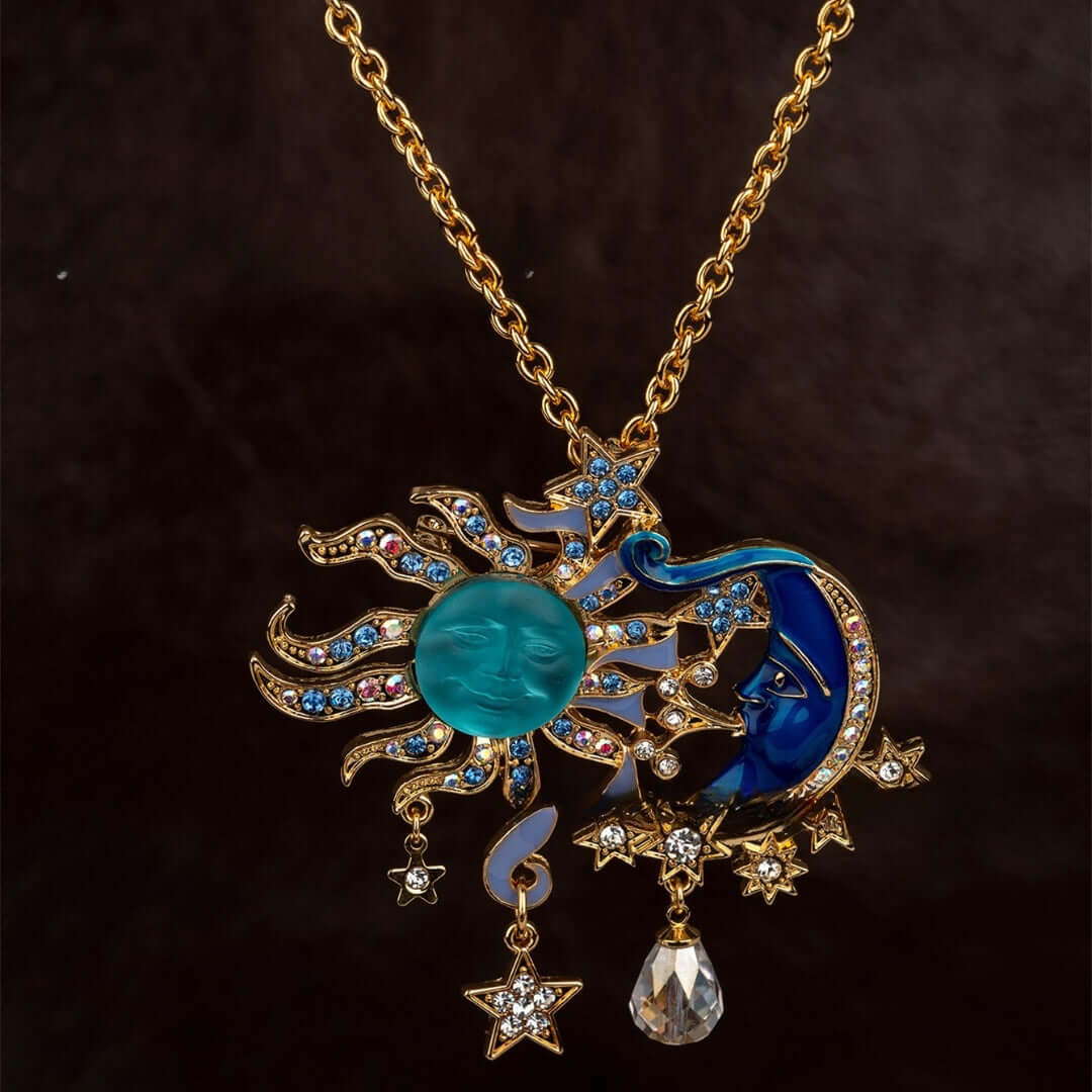 Luxury Sun Moon Ancient Vintage Necklace