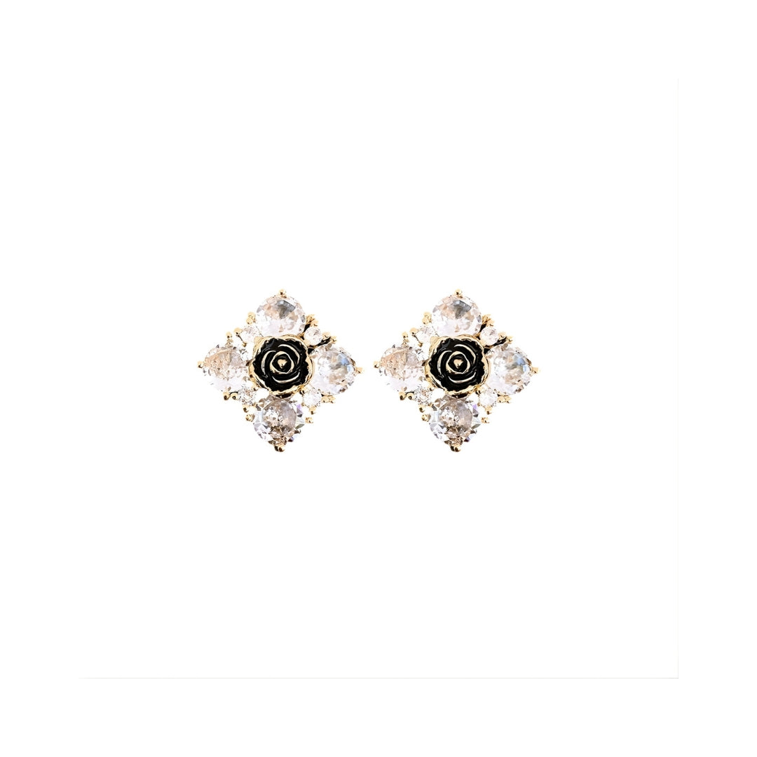 Camellia Ice Cube Stud Earrings