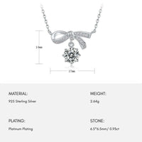 Ribbon Bow Moissanite Pendant Necklace