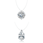 Moissanite Invisible Clear Necklace Minimal