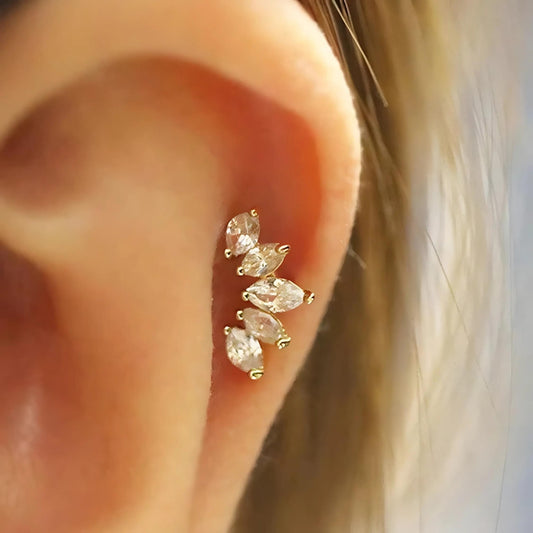 20G Marquise Tiny Cartilage Tragus Conch Stud