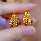 Hollow Basket French Hoop Earrings