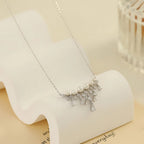 Pearl Waterfall Necklace with Teardrop CZ
