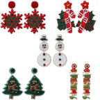 Winter Snowman Christmas Seed Bead Earring