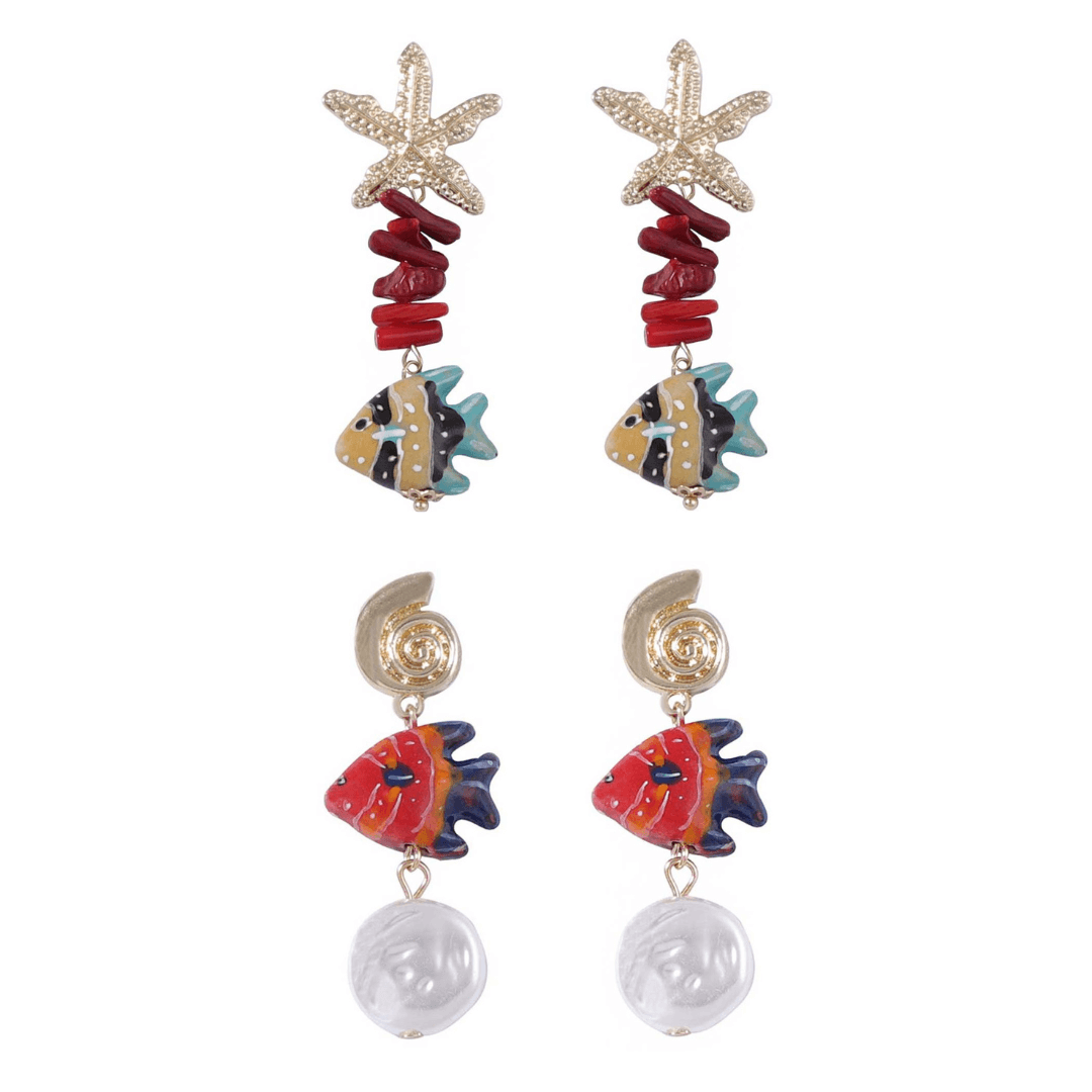 Summer Vacation Starfish Drop Earrings